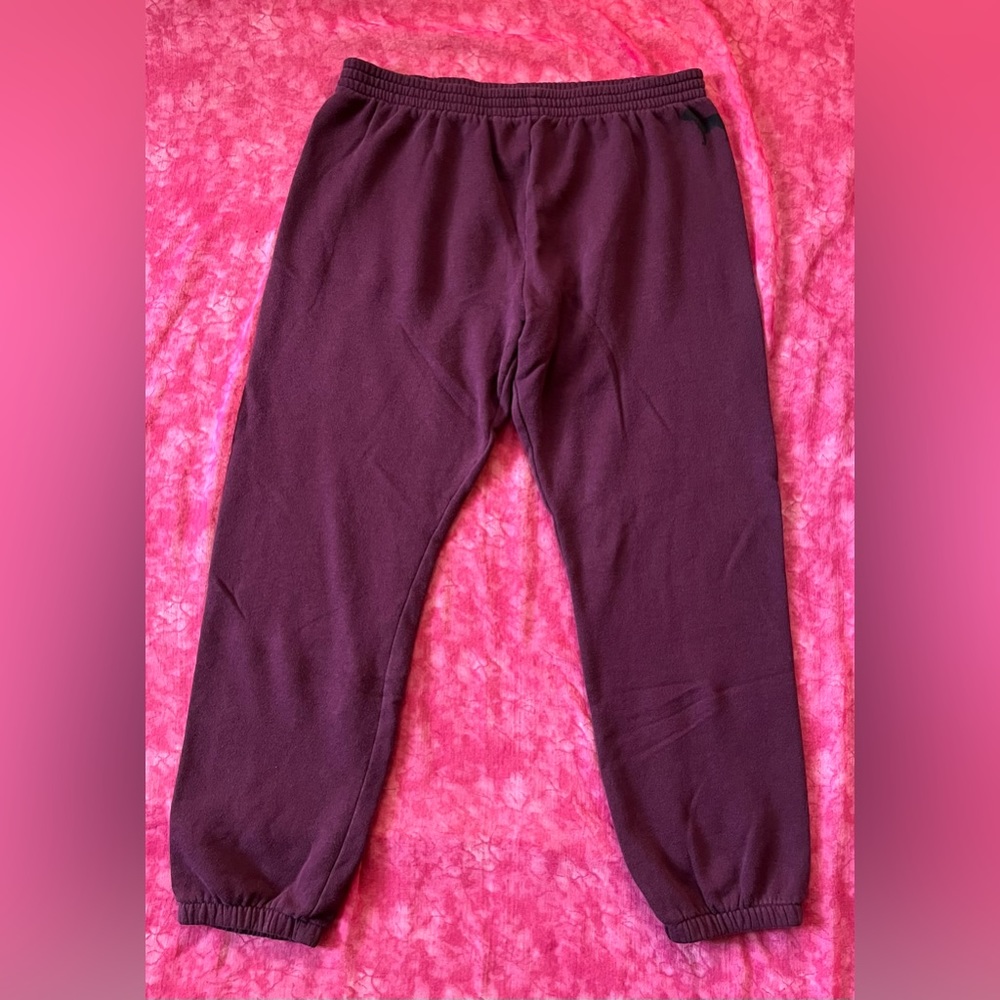 PINK cropped campus pant, maroon, size M